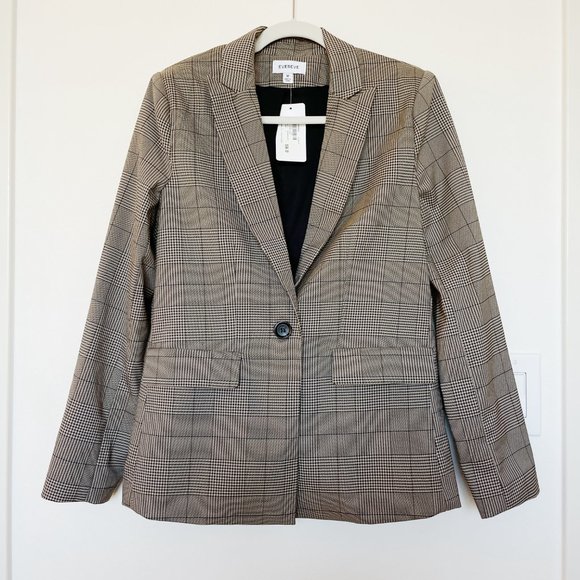 EVEREVE June St. Plaid Blazer Size M NWT Brown Pockets and Buttons - Picture 4 of 11